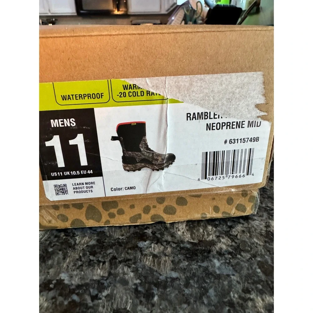 Western Chief Mens Ramble Neoprene Mid Waterproof Camo Boots 11 -20 Cold Rated